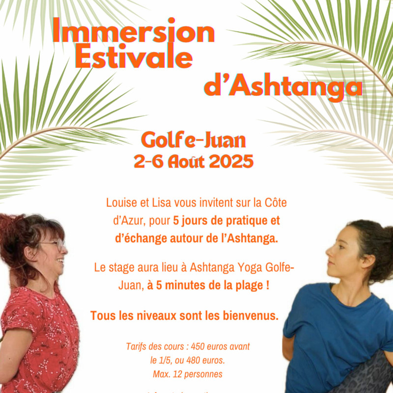Summer Intense Yoga Flow for everybody @ Ashtanga Yoga Golfe Juan with Sara Carissimo